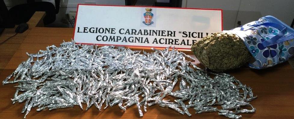 Acireale: “beccati” con 2 kg di marijuana. Arrestati madre e figlio