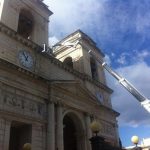 Preparativi apertura Porta Santa Duomo Giarre: rimosse erbacce sulle torri campanarie