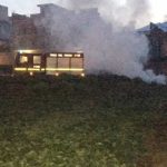 Giarre, incendio in via Anselmi. Intervento dei Vigili del fuoco