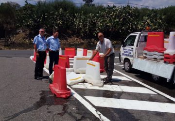 Mascali, collocata mini rotatoria in via Carlino