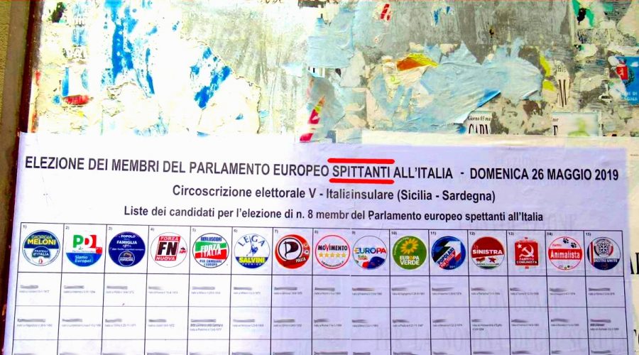 Un tocco di “sicilianità” nei manifesti istituzionali delle Elezioni Europee 2019