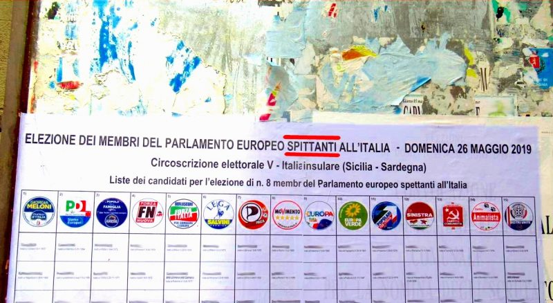 Un tocco di “sicilianità” nei manifesti istituzionali delle Elezioni Europee 2019