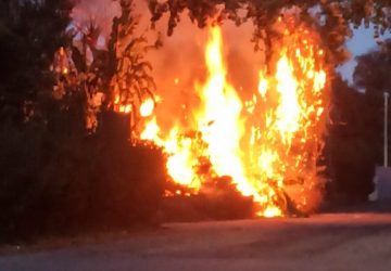 Mascali, divampa incendio in un terreno privato. Chiuso un tratto del viale Immacolata