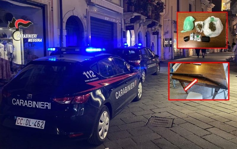 Controlli dei carabinieri di Taormina: 4 denunce e 4 segnalati quali assuntori di droghe