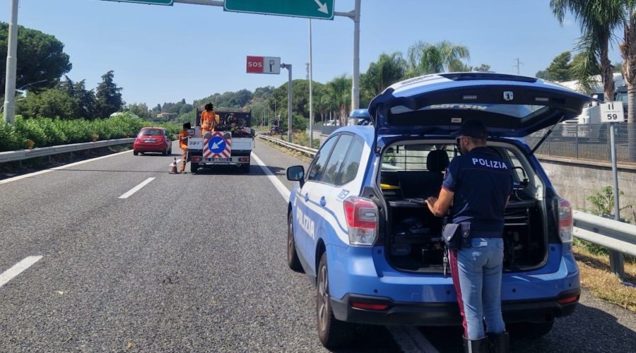 A18, cantiere irregolare allo svincolo di Giarre sospeso. Intervento della Polstrada