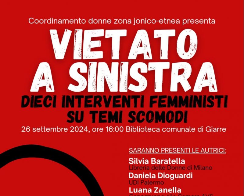 Giarre, alla Biblioteca comunale si presenta il libro “Vietato a sinistra”