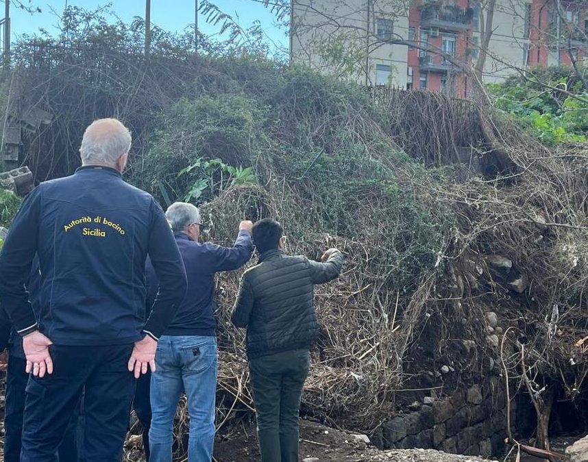 Alluvione, sopralluogo a Giarre e Riposto dei tecnici dell’Autorità di Bacino e dell’assessore regionale all’Agricoltura