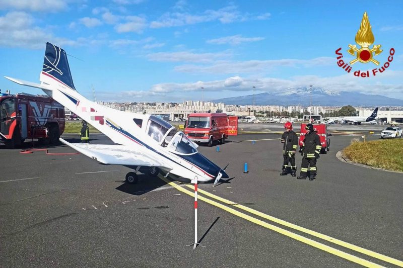 Incidente ad un piccolo aeromobile a Fontanarossa, intervento dei Vvf