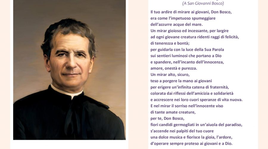 Una poesia dedicata a San Giovanni Bosco “Padre e Maestro della gioventù”