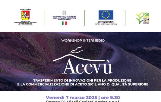 Progetto Acevù: presentazione dei campioni del prodotto sperimentale “aceto vulcanico dell’Etna”