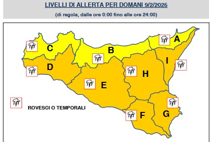 Maltempo in Sicilia: anche per domani allerta arancione